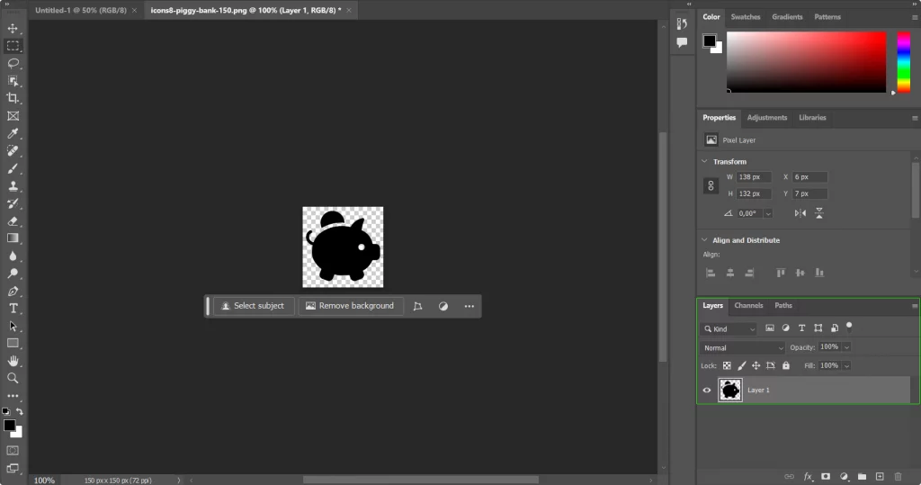 checking whether the layers panel at the bottom of the screen is activated